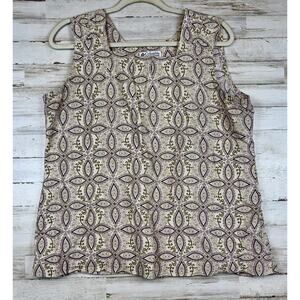 Columbia Sportswear Tank Top Women's Sz XL 100% Cotton Lightweight Paisley Print